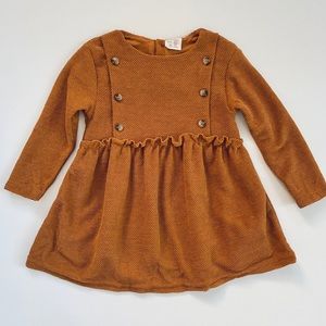 Waffle Knit Pumpkin Zara Dress with Button Front